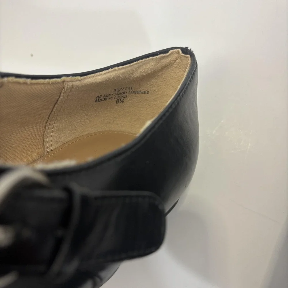 Kelly & Katie Wedge‎ Heel Shoes Womens Size 8.5 Black Pumps Buckle